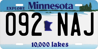 MN license plate 092NAJ