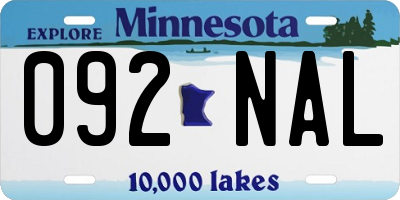 MN license plate 092NAL