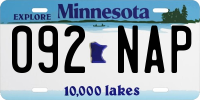 MN license plate 092NAP
