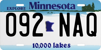 MN license plate 092NAQ