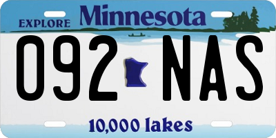 MN license plate 092NAS