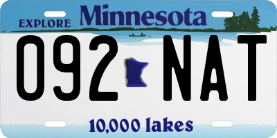 MN license plate 092NAT