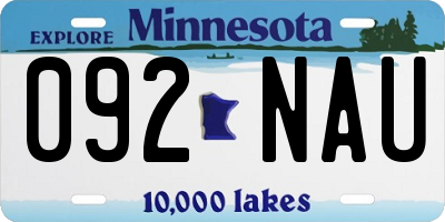 MN license plate 092NAU