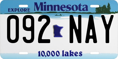 MN license plate 092NAY