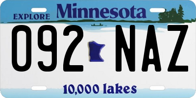 MN license plate 092NAZ