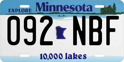 MN license plate 092NBF