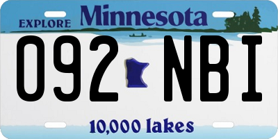 MN license plate 092NBI