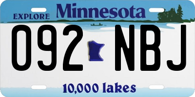 MN license plate 092NBJ