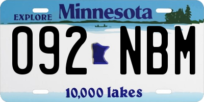 MN license plate 092NBM