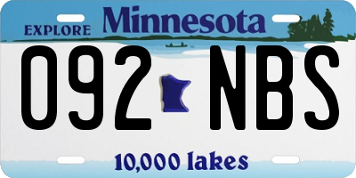 MN license plate 092NBS