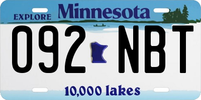 MN license plate 092NBT