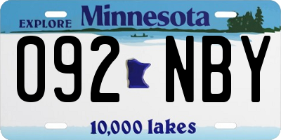 MN license plate 092NBY