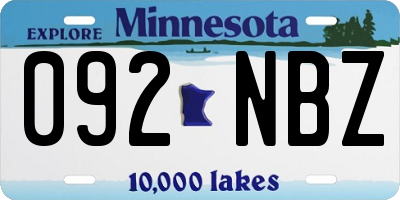 MN license plate 092NBZ