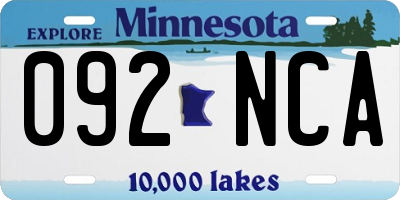 MN license plate 092NCA