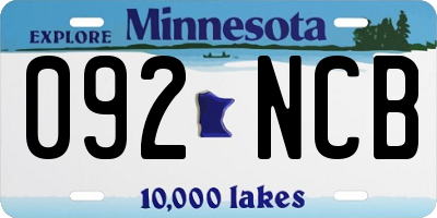 MN license plate 092NCB