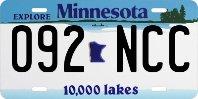 MN license plate 092NCC