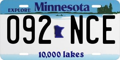 MN license plate 092NCE