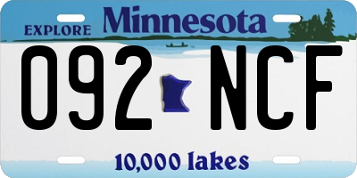 MN license plate 092NCF