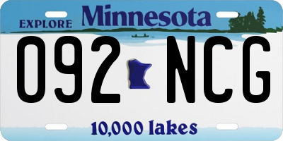 MN license plate 092NCG