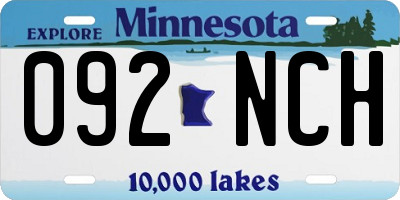 MN license plate 092NCH