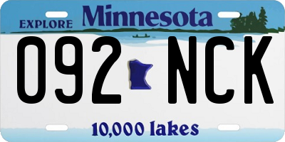 MN license plate 092NCK