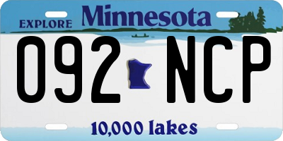 MN license plate 092NCP