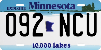 MN license plate 092NCU