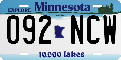 MN license plate 092NCW