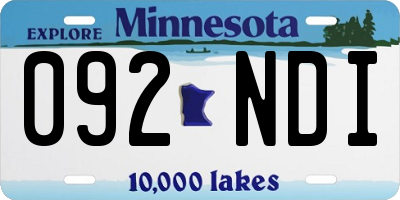 MN license plate 092NDI