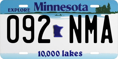 MN license plate 092NMA