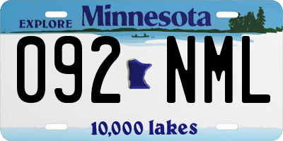 MN license plate 092NML