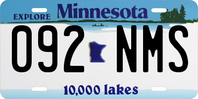 MN license plate 092NMS