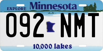 MN license plate 092NMT