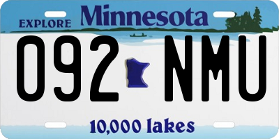 MN license plate 092NMU