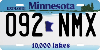 MN license plate 092NMX