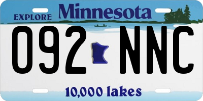 MN license plate 092NNC