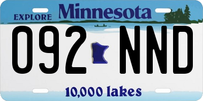 MN license plate 092NND