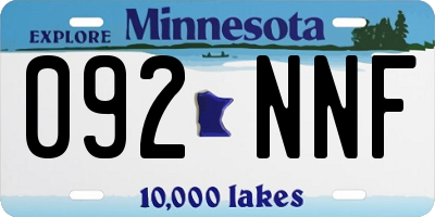 MN license plate 092NNF