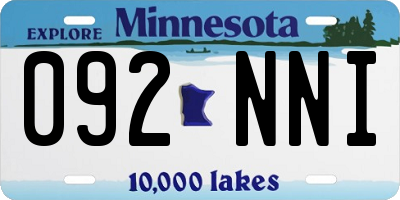 MN license plate 092NNI