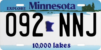 MN license plate 092NNJ