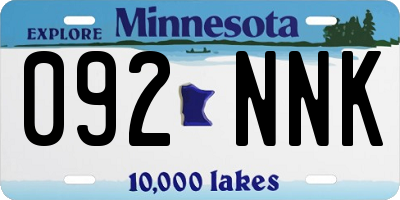 MN license plate 092NNK