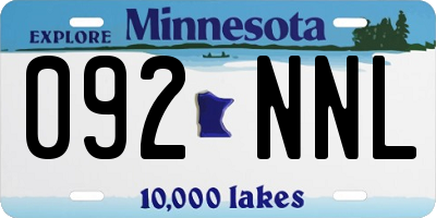 MN license plate 092NNL