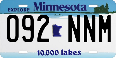 MN license plate 092NNM