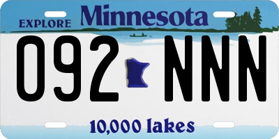 MN license plate 092NNN
