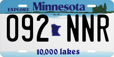 MN license plate 092NNR