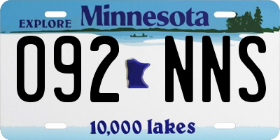 MN license plate 092NNS