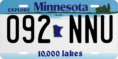 MN license plate 092NNU