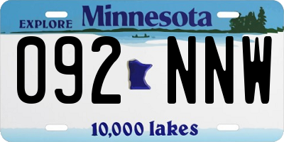MN license plate 092NNW