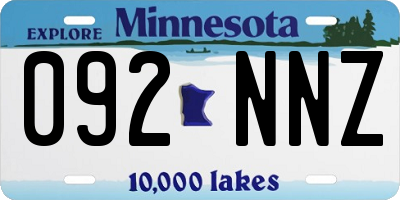 MN license plate 092NNZ