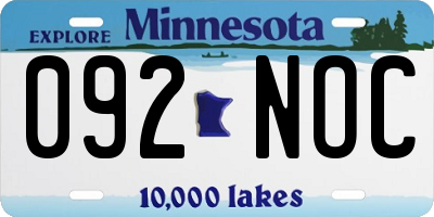 MN license plate 092NOC
